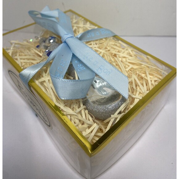 Ornaments to Remember Blue and Silver Baby Spoon Unisex Glass Ornament - Picture 4 of 4